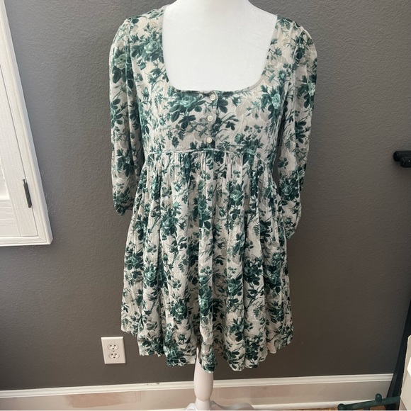 Ralph Lauren Denim & Supply Green Floral Babydoll Dress - Picture 3 of 10